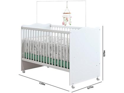 Imagem de Berço Branco Móveis Estrela Baby Lolly