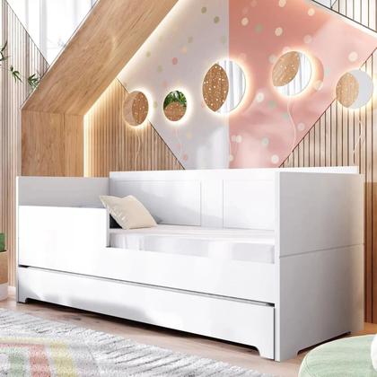 Imagem de Berço Cama 2 Em 1 Duplo Para Gêmeos Linha Sol E Mar Divicar Cor Branco