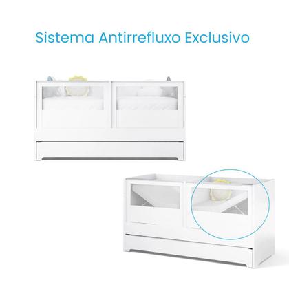 Imagem de Berço Cama 2 Em 1 Duplo Para Gêmeos Linha Sol E Mar Divicar Cor Branco