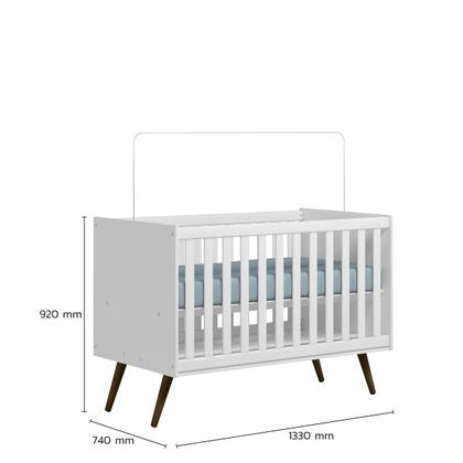 Imagem de Berço Cama Mdp Americano Pés Palito Encanto Retrô Com Colchão Móveis Leartam