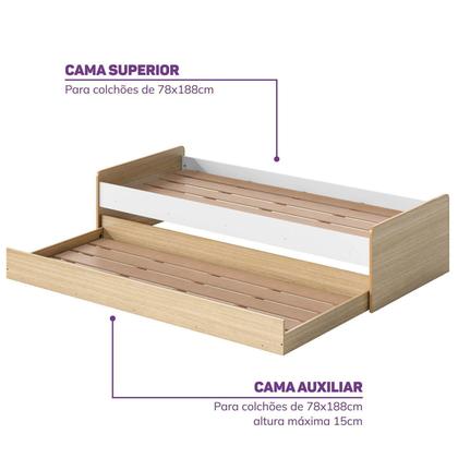Imagem de Berço Cama Multifuncional Auri com 2 Gavetas e Cama Auxiliar Casatema MadeiraOriginals