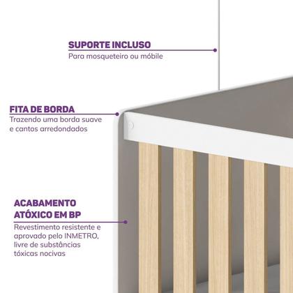 Imagem de Berço Cama Multifuncional Auri com 2 Gavetas e Cama Auxiliar Casatema MadeiraOriginals