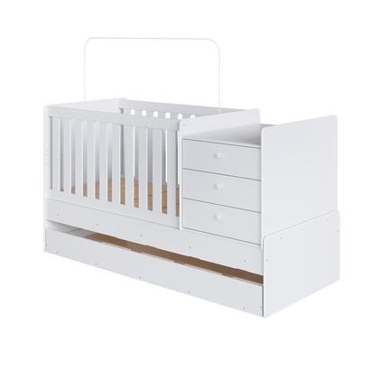 Imagem de Berço Cama Multifuncional com Auxiliar 2 Colchões Branco