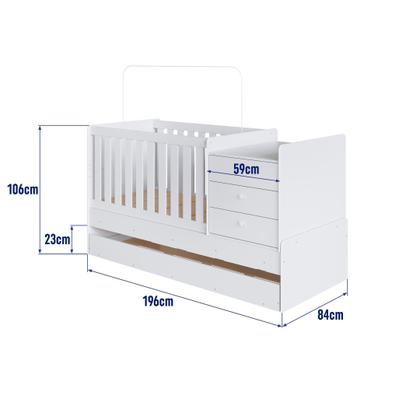 Imagem de Berço Cama Multifuncional com Cama Auxiliar 3 Gavetas