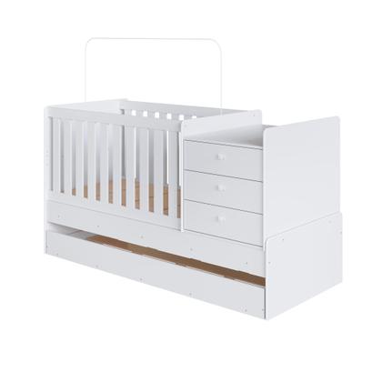 Imagem de Berço Cama Multifuncional com Cama Auxiliar 3 Gavetas