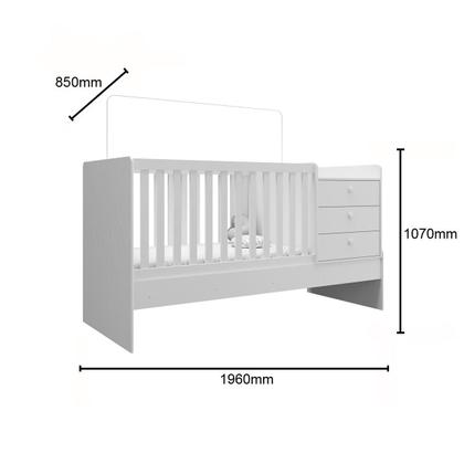 Imagem de Berço Cama Multifuncional Com Cama Auxiliar Branco - Completa Móveis