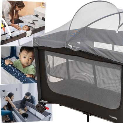 Imagem de Berço Cercado Desmontavel Portatil Kiddo Dreams Preto 20kg