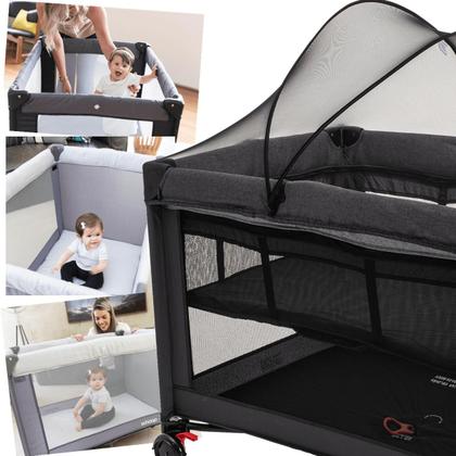 Imagem de Berço Cercado Desmontavel Portatil Kiddo Fast Melange Preto