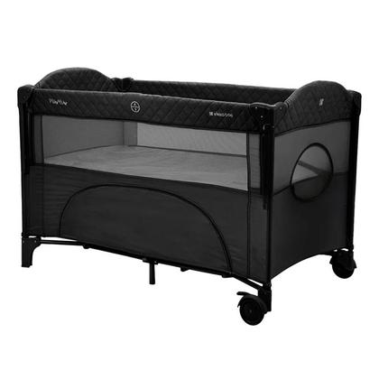 Imagem de Berço cercado milk way black / preto e bolsa maternidade luxo maxi - kikka boo