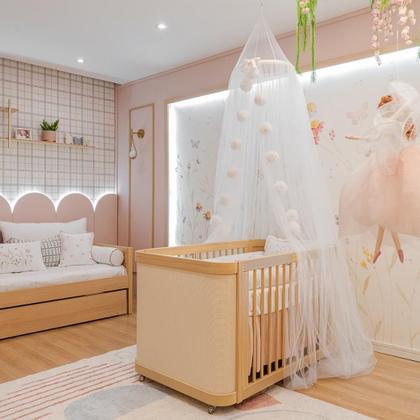 Imagem de Berço de Bebê com Palinha Linha Paglia 3 em 1 Quater Móveis