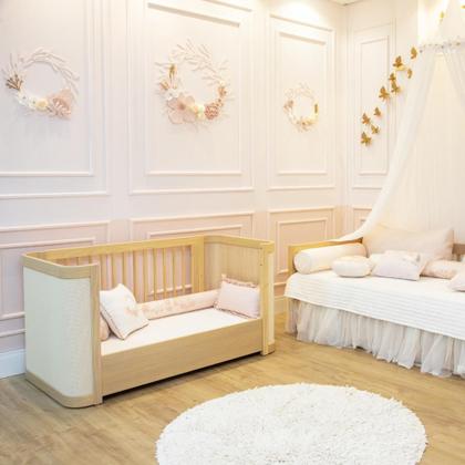 Imagem de Berço de Bebê com Palinha Linha Paglia 3 em 1 Quater Móveis