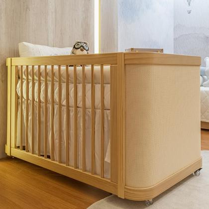 Imagem de Berço de Bebê com Palinha Linha Paglia 3 em 1 Quater Móveis