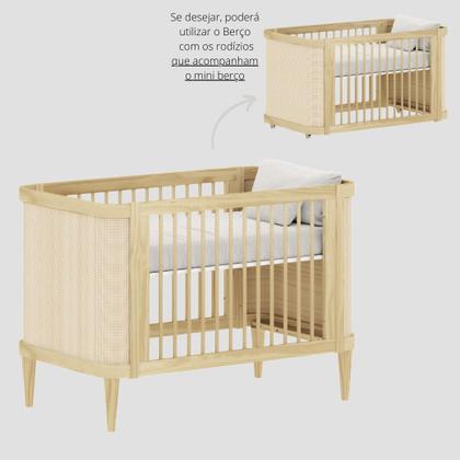 Imagem de Berço de Bebê com Palinha Linha Paglia 3 em 1 Quater Móveis