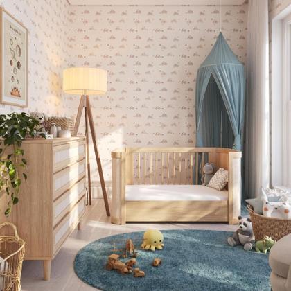 Imagem de Berço de Bebê com Palinha Linha Paglia 3 em 1 Quater Móveis