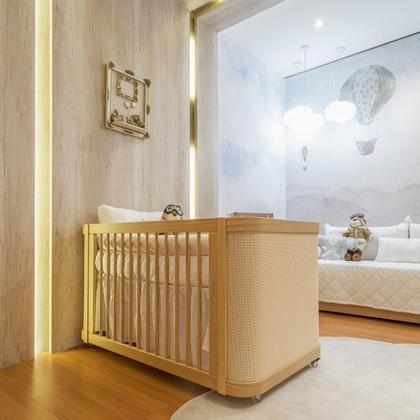 Imagem de Berço de Bebê com Palinha Linha Paglia 3 em 1 Quater Móveis