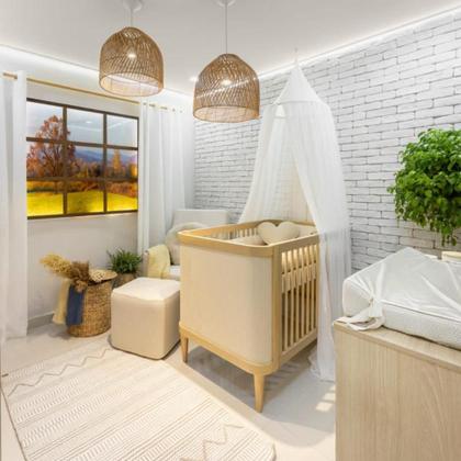 Imagem de Berço de Bebê com Palinha Linha Paglia 3 em 1 Quater Móveis