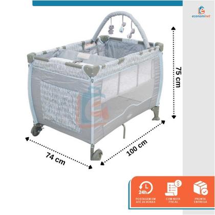Imagem de Berço de Bebê Portátil Cercado Cercadinho Dobrável com Mosquiteiro Desmontável 2 em 1 Trocador Vira Chiqueirinho Mobile Acessórios