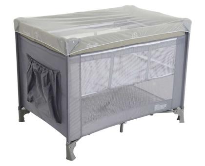 Imagem de Berço Desmontável Portátil Cercadinho Com Mosqueteiro Sonata Cinza Burigotto