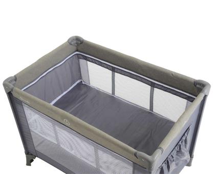 Imagem de Berço Desmontável Portátil Cercadinho Com Mosqueteiro Sonata Cinza Burigotto