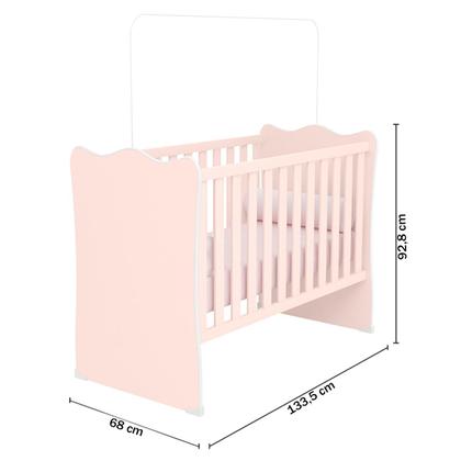 Imagem de Berço Doce Sonho com Mosquiteiro Rosa Acetinado - Qmovi