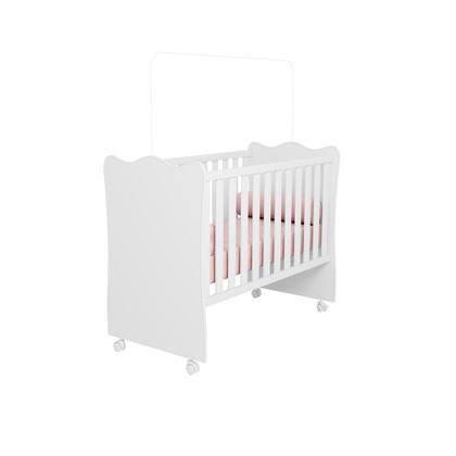 Imagem de Berço Doce Sonho Grade Fixa Com Suporte MDF Qmovi cor: rosa
