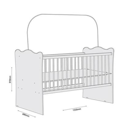 Imagem de Berço Doce Sonho Quarto Infantil Bebê Branco / Branco