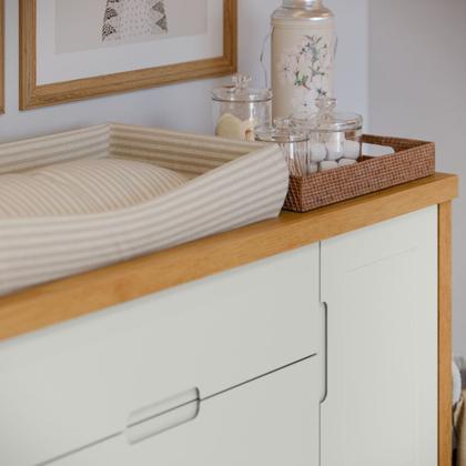 Imagem de Berço e Cômoda Tutto New 100% MDF Cor Off White e Freijó - Matic Móveis