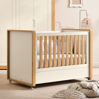 Imagem de Berço e Cômoda Tutto New 100% MDF Cor Off White e Freijó - Matic Móveis