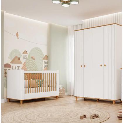 Imagem de Berço e Guarda roupa Retro Cupcake Permobili MDF