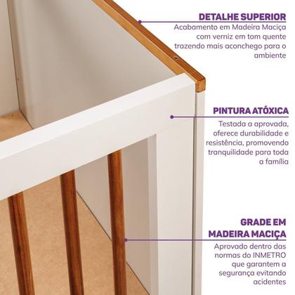Imagem de Berço Evolutivo 2 em 1 com Grades Palito em Madeira Maciça Baby Ananda Casatema