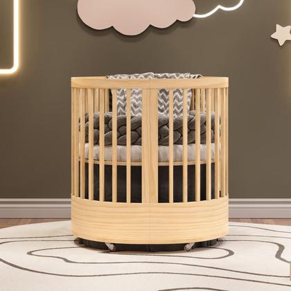 Imagem de Berço Evolutivo 3 Em 1 Mini Cama Oval Arredondado Co Sleeper Com Rodinhas Wave Divicar Com Colchão