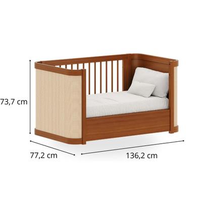 Imagem de Berço Evolutivo 3 em 1 Paglia Nogueira com Palhinha Natural Marca Quater