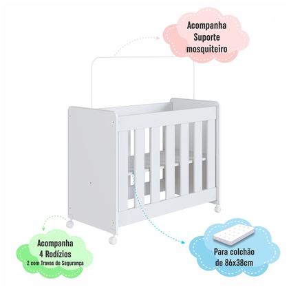 Imagem de Berço Evolutivo 4 em 1 Branco - Completa Móveis