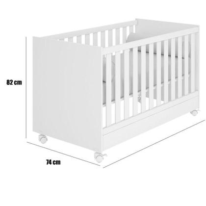 Imagem de Berço Infantil Mini Cama Mdp Com Rodízios Doce Mel Rosa