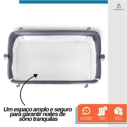 Imagem de Berço Infantil Moisés Portátil Balanço Co-Sleeper Bed com Mosquiteiro Dobrável para Bebê Conforto Ajustável Cesto 10kg