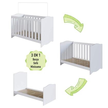 Imagem de Berço Infantil Vira Cama ou Sofazinho ENC011 SEM COLCHÃO Linha Encanto Completa Móveis
