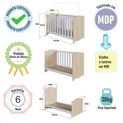 Imagem de Berço Infantil Vira Cama ou Sofazinho ENC011 SEM COLCHÃO Linha Encanto Completa Móveis