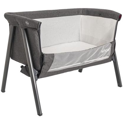 Imagem de Berço Lado a Lado Cama para Bebê Kiddo Whoop Lazy Desmontável Cinza Grafite com Mosquiteiro e Bolsa Transporte 0 meses a 9kg 8203AMG