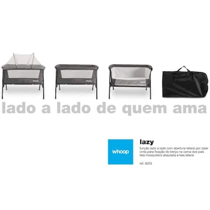 Imagem de Berço Lado A Lado Lazy Kiddo Fixa Na Cama Dos Pais Até 9kg Cor Grafite
