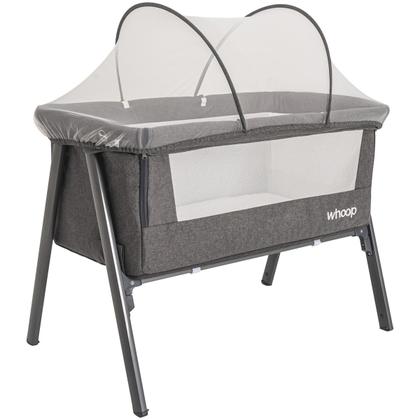 Imagem de Berço Lado a Lado Lazy Whoop Kiddo Grafite com Tela e Bolsa