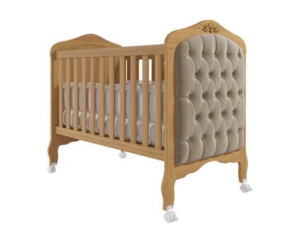 Imagem de Berço Mini Cama 100 % MDF Com Capitone Harmonia Permobili Nature/Bege 