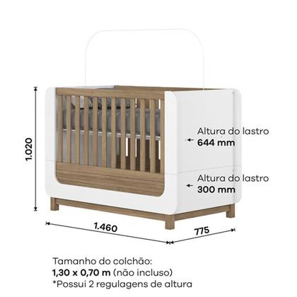 Imagem de Berço Mini Cama 2 em 1 Aconchego Branco/Jequitibá HP