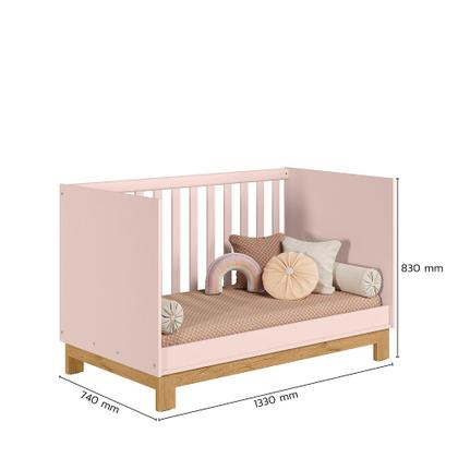 Imagem de Berço Mini Cama 2 Em 1 C/ Colchão Quarto Infantil Bebê Q Encanto Slim 4315