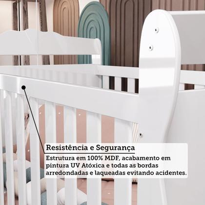 Imagem de Berço Mini Cama 3 em 1 Americano 100% MDF Cocada