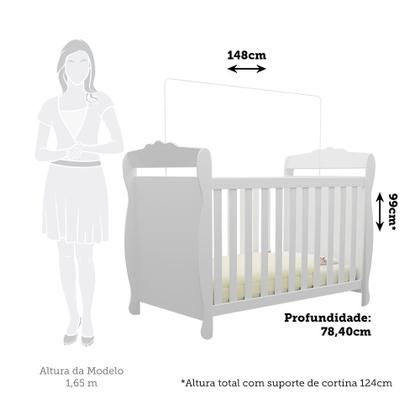 Imagem de Berço Mini Cama 3 em 1 Americano 100% MDF Cocada