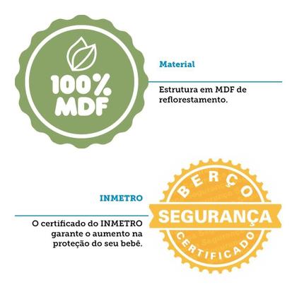 Imagem de Berço Mini Cama 3 em 1 Americano 100% Mdf Cocada