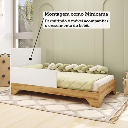Imagem de Berço Mini Cama 3 em 1 Americano 100% Mdf Liam Retrô Espresso Móveis