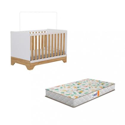 Imagem de Berço Mini Cama 3 em 1 Americano MDF Popy Retrô Móveis Peroba com Colchão Gazin