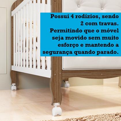 Imagem de Berço Mini Cama 3 em 1 com Capitonê 100% MDF Maya Espresso Móveis