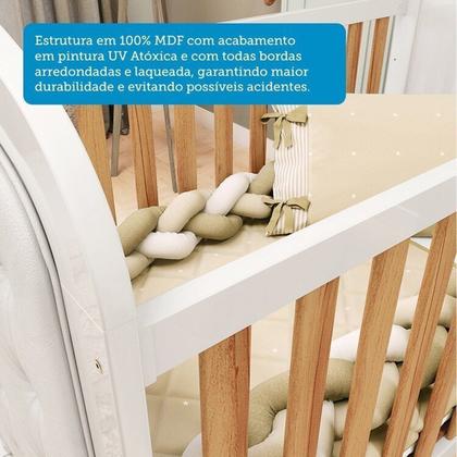 Imagem de Berço Mini Cama 3 em 1 com Capitonê 100% Mdf Maya Espresso Móveis